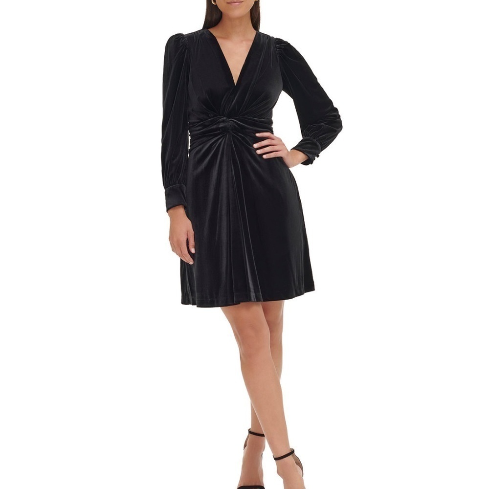 Vince Camuto Velvet Twist-Front Dress